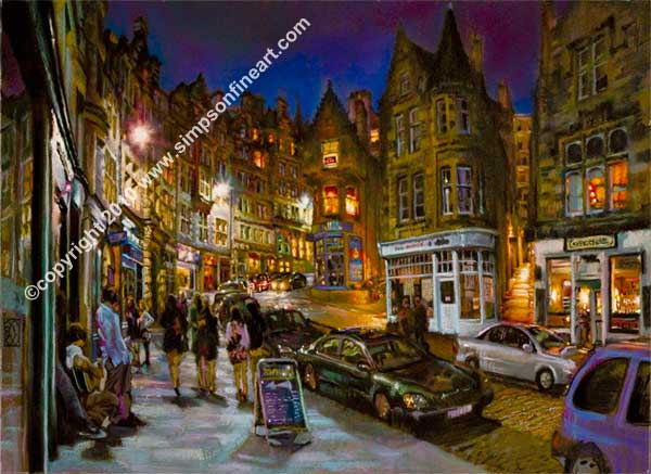 Cockburn Street, Edinburgh by Night Cockburn Street, Edinburgh by Night
