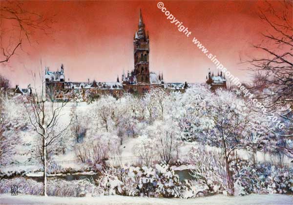Sunset On A Winter's Day, Glasgow University Sunset On A Winter's Day, Glasgow University